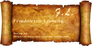 Frankovics Levente névjegykártya